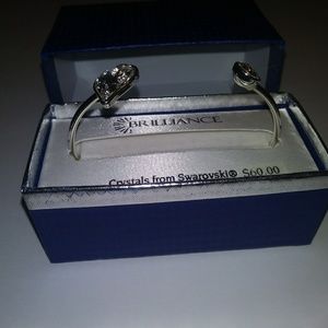 Swarovski Crystal Heart cuff bracelet